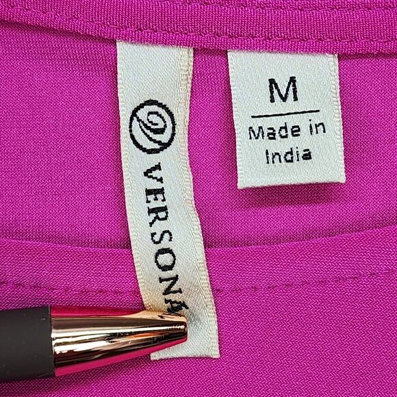 Versona Women’s Medium Bright Pink Bell Sleeve Tunic Top Blouse Night Out Party - Picture 9 of 11